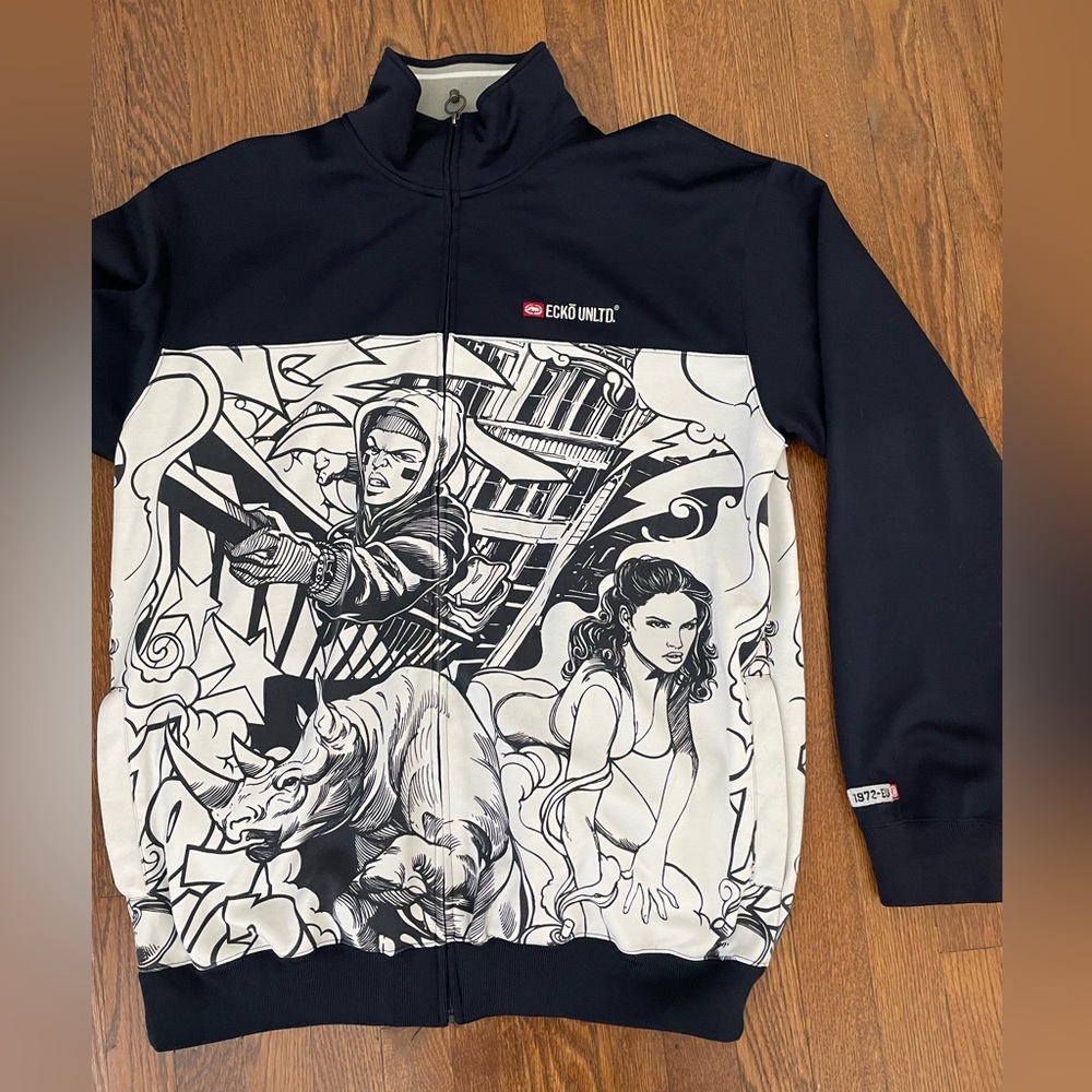Ecko Unltd zip up sweater, size XL.